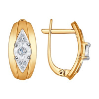 Серьги из комбинированного золота с бриллиантами в стиле грации и элегантности 6368