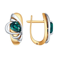 Серьги из комбинированного золота с изумрудами для королевского сияния 6902