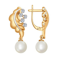 Серьги из золота 18605 с изысканным дизайном в виде цветков