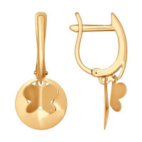 Серьги из золота 17693 с изысканным дизайнерским узором