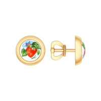 Серьги из золота 13090 с изысканным дизайнерским акцентом