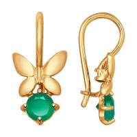 Серьги из золота с агатами 17868