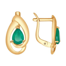 Серьги из золота с агатами