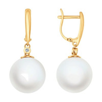 Серьги из золота с агатами и бриллиантами Лунный Взгляд