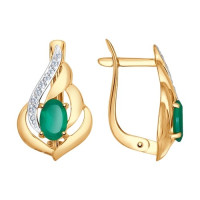 Серьги из золота с агатами и фианитами Нежные Искры 5107