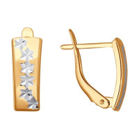 Сияющие золотые серьги с алмазной гранью и искрящимися звездами