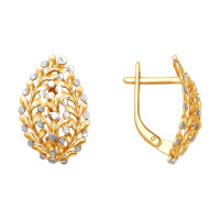 Сияющие золотые серьги с алмазной гранью для ярких моментов 18287