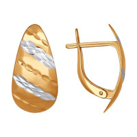 Серьги из золота с алмазной гранью 18183: Искусство света