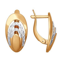 Сияющие золотые серьги с алмазной гранью 18017, идеально подчеркивающие вашу индивидуальность