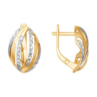 Серьги из золота с алмазной гранью Искрящаяся Элегантность 11170