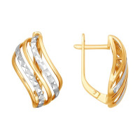 Серьги из золота с алмазной гранью 