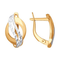 Серьги из золота с алмазной гранью 9135