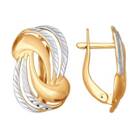 Серьги из золота с алмазной гранью 7153 Кристальные Элегантности