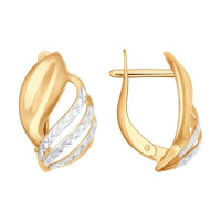 Серьги из золота с алмазной гранью «Сияние утренней росы» 18098