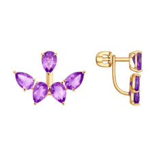 Серьги из золота с аметистами