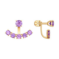 Серьги из золота с аметистами 