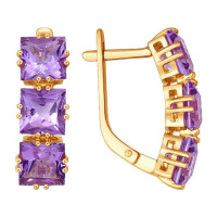 Серьги из золота с аметистами Звёздный Сияние