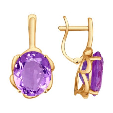 Серьги из золота с аметистами