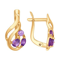 Серьги из золота с аметистами 5650