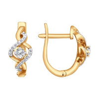 Серьги из золота с бриллиантами «Сияющая элегантность»