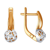 Серьги из золота с бриллиантами Искристый Шарм 10178
