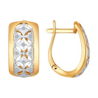 Сияющие золотые серьги с бриллиантами 