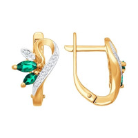 Серьги из золота с бриллиантами и изумрудами 12751