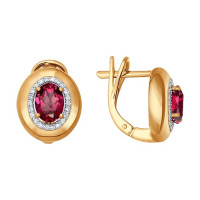 Серьги из золота с бриллиантами и рубинами «Искры ночи»