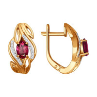 Серьги из золота с бриллиантами и рубинами 