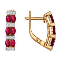 Сияющие золотые серьги с бриллиантами и рубинами, вдохновленные звездным небом 11479