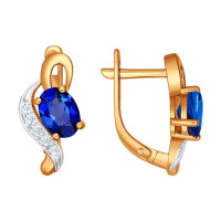 Серьги из золота с бриллиантами и сапфирами 