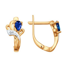 Серьги из золота с бриллиантами и сапфирами