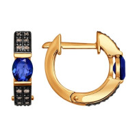 Серьги из золота с бриллиантами и сапфирами 11134