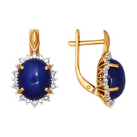 Серьги из золота с бриллиантами и сапфирами 