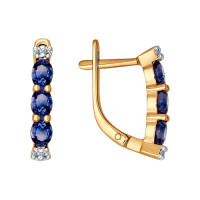 Серьги из золота с бриллиантами и сапфирами 10863