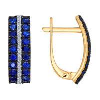 Серьги из золота с бриллиантами и сапфирами 8103