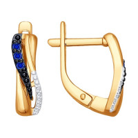 Серьги из золота с бриллиантами и сапфирами 10382