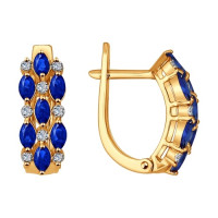 Сияющие серьги из золота с бриллиантами и сапфирами для незабываемых мгновений