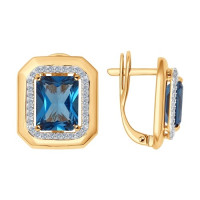 Сияющие серьги из золота с бриллиантами и топазами для незабываемых моментов 5299