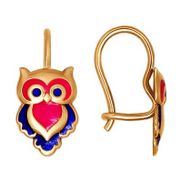 Серьги из золота с эмалью 17920: Чарующие цветовые акценты для вашего стиля