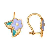 Серьги из золота с эмалью 17882: Вдохновение природы