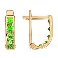 Сияющие золотые серьги с фианитами «Вечерняя роскошь» 18410