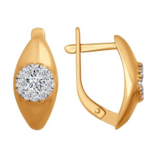 Серьги из золота с фианитами