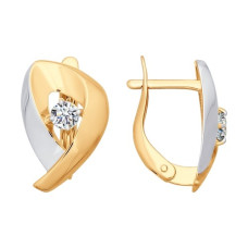 Серьги из золота с фианитами