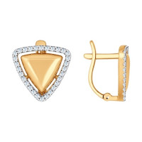 Серьги из золота с фианитами 