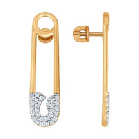 Серьги из золота с фианитами 18077