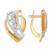 Серьги из золота с фианитами 18037 Вечерняя искра