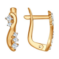 Серьги из золота с фианитами 18012 - Искрящийся Взгляд