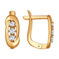Серьги из золота с фианитами Блеск и Элегантность 18007