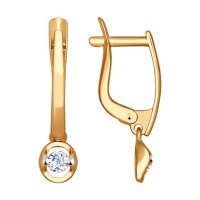 Серьги из золота с фианитами 